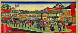 攝州神戸新建西洋館市街賑イ之図