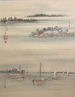 広重画　江都八景　8枚　木版彩色刷