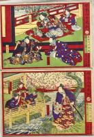 妹背山女庭訓　壱〜十二揃　12図　木版彩色刷