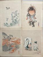 中古名家聚美画譜　12枚　福井月齋縮図　木版彩色刷