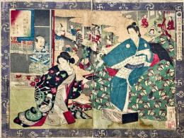 今古誠画浮世絵類考之内　宝永元ノ頃今ヲ去百八十二年　徳川綱吉公・柳澤弥太郎