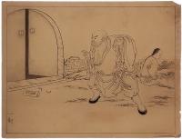 中国絵入小説　挿絵原画「7：九頭蛇計放王棋林」「8：大和尚驚看水牢門」　2枚セット