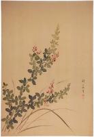 竹荘画　絹本　4枚セット