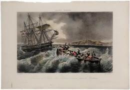 Bateau de peche bas breton secouru par le Neptune. France Maritime