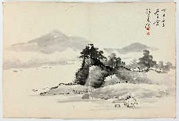 塚口清　木版画「明治壬子　冬日宮」