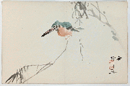 山田秋坪　木版画「花鳥画」