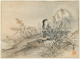 徳力幽雪　木版画「砧打ち」（仮）