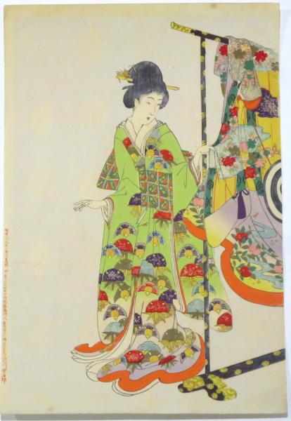 楊洲周延 徳川時代貴婦人之図 的当て 三枚続(楊洲周延) / 古本