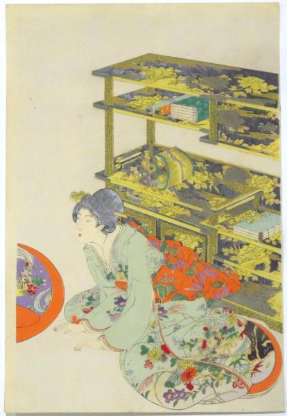 楊洲周延 徳川時代貴婦人の図 琴 三枚続(楊洲周延) / 古本、中古
