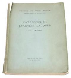 Catalogue of Japanese Lacquer Part 1. General