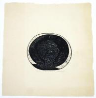 日和崎尊夫 木口木版画「海淵の薔薇3」