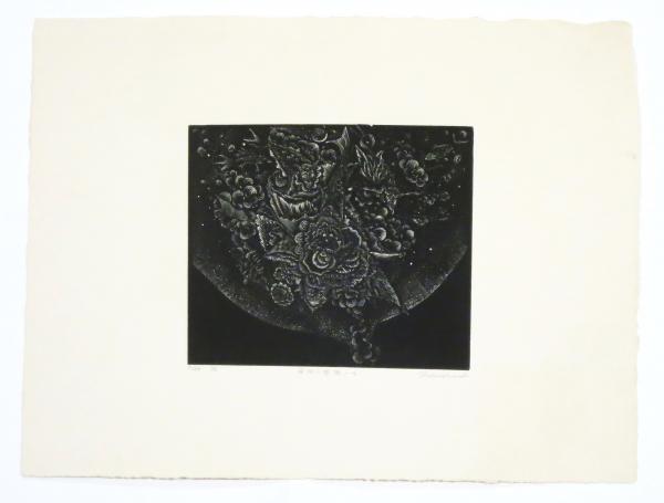 日和崎尊夫 木口木版画「海淵の薔薇4」(日和崎尊夫) / 古本、中古本