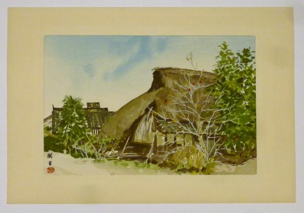 2024最新のスタイル 木版画「民家十二ヶ月集」より「湖西の家」(向井潤吉) / りーち 版画