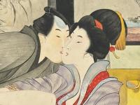 江戸時代後期頃筆 大型春画 掛軸
