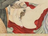 江戸時代後期頃筆 大型春画 掛軸