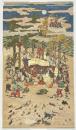 大型　極彩色 釈迦涅槃図