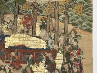 大型　極彩色 釈迦涅槃図