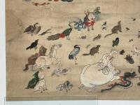 大型　極彩色 釈迦涅槃図