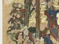 大型　極彩色 釈迦涅槃図