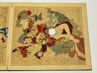 明治期頃筆 極彩色 絹本春画張り込み帖