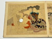 明治期頃筆 極彩色 絹本春画張り込み帖