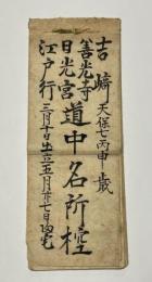 吉崎 善光寺 日光宮 江戸行 道中名所控