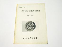 羽咋市寺家遺跡の検討　古代を考える29 　