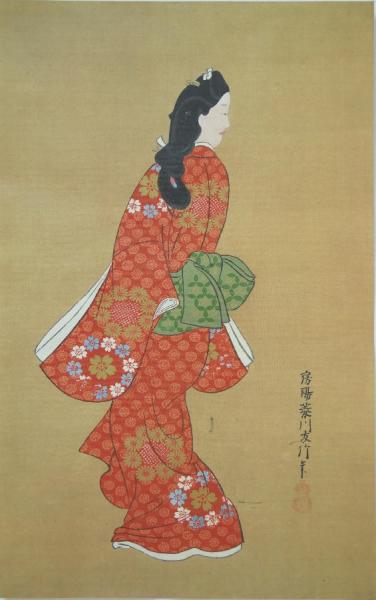 見返り美人図 絹本複製画 菱川師宣 古本 中古本 古書籍の通販は 日本の古本屋 日本の古本屋