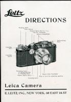 DIRECTIONS FOR YOUR LEICA CAMERA
