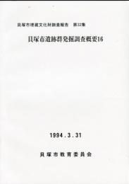 貝塚市遺跡群発掘調査概要 16 :貝塚市埋蔵文化財調査報告 ; 第32集 