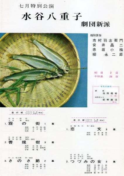 水谷八重子七月特別公演劇団新派(昭和38年)明治座公演パンフ / 古本 ...