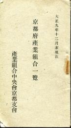 京都府産業組合一覧　大正9年12月現在