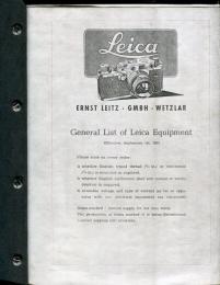ERNST LEITZ・GMBH・WETZLAR　General List of Leica Equipment　1953年