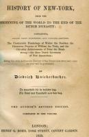Knickerbocker Sketch Book IRVING History of New York." 