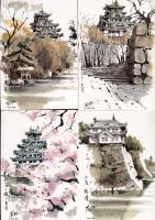 大阪八景 第7輯 　大阪城2　絵葉書８葉　袋入り
大阪築城400年記念