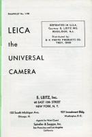 Leica – The Universal Camera Pamphlet No. 1190
参考資料 パンフレット