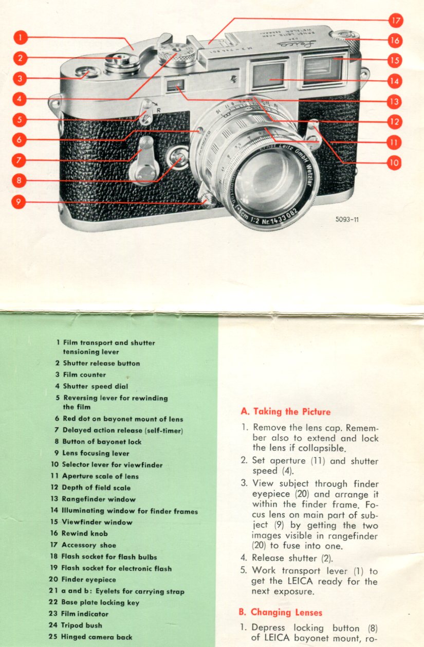 Erntz Leitz Leica Instructions Leica M3 ライカM3の英語版取説