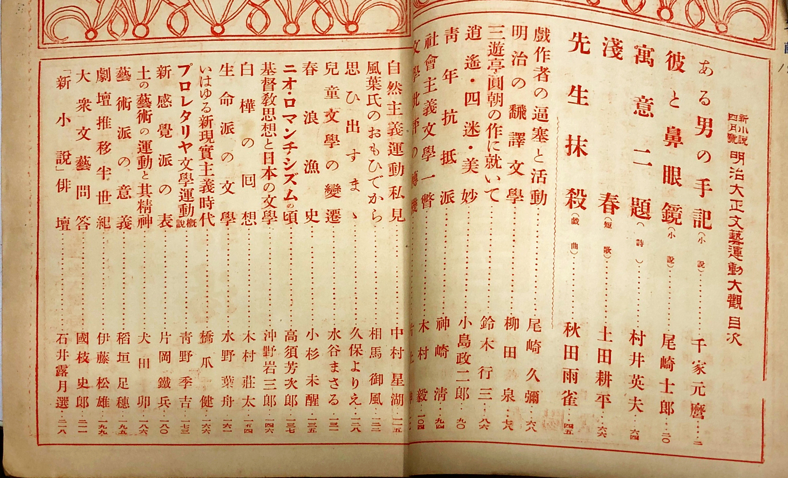 品質検査済 新小説 明治大正文芸運動大観(稲垣足穂（芸術派 第31年第4号 コレクション