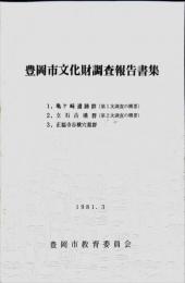 豊岡市文化財調査報告書集
豊岡市文化財調查報告書集
1,亀ケ崎遺跡群(第1次調查の概要)
2,立石古墳群(第2次調查の概要)
3,正福寺谷横穴墓群