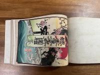 明治風俗研究資料　日本名所図画/東京名勝図畫12葉・東京土産名所図画12葉・京都土産名所図絵12葉・京阪土産名所図画20葉・大阪土産名所図絵12葉・堺名所図絵4葉・安芸土産厳島名所図絵8葉・大和みやげ名所8葉・大和名所11葉・紀伊名所図絵6葉・伊勢みやげ名所8葉　
合計113葉＋袋絵11葉。