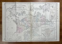 香川県管内全図　改正新市町村名（大日本管轄分地図）