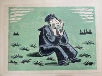 川上澄生「水兵」HANGA第十三号掲載原作版画