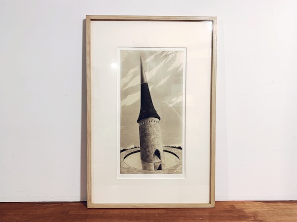 武田史子銅版画作品：道しるべⅡ 〜凍てつく朝 The signpost Ⅱ