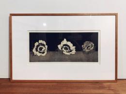 武田史子銅版画作品：3つのアネモネ　Three anemones