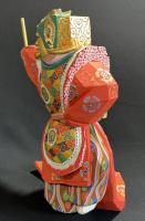 奈良一刀彫 清水俊明　古俊　金彩木彫彩色 能楽『蘭陵王』　共箱
