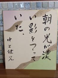 中上健次自筆色紙
『朝の光が濃い影をつくっていた』
