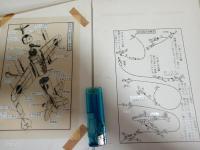 山本輝也彩色挿絵画稿2枚と戦闘機解説画稿2枚　計4枚 武部本一郎と並び称される挿絵画家。
