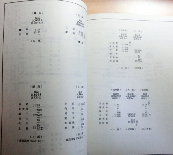 昭和60年臨時列車運転時刻表 大阪鉄道管理局 (大阪鉄道管理局