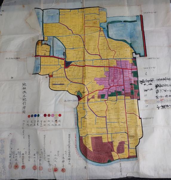 河内国丹南郡群戸村地租改正時絵図面（現在の大阪府羽曳野市群戸