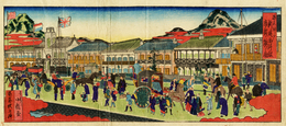 摂州神戸新建西洋館市街賑之図